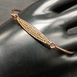 Rhinestone Rose Gold Bend Bracelet